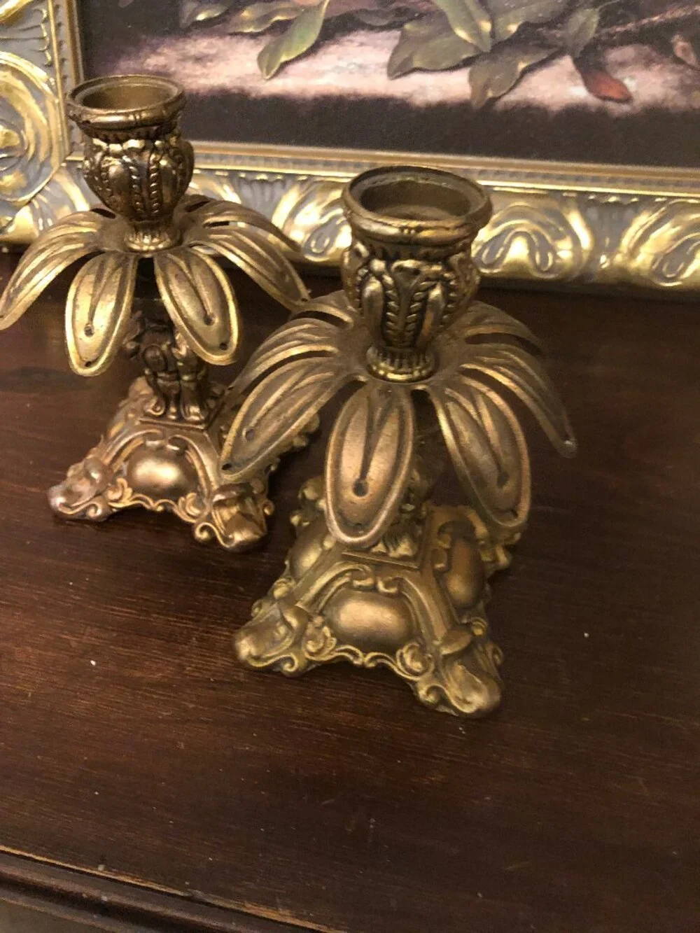 Two Vintage Hollywood Regency Candle Holders.